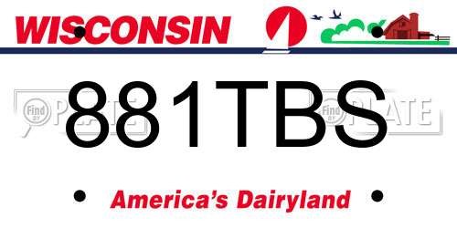 881TBS Wisconsin License Plate