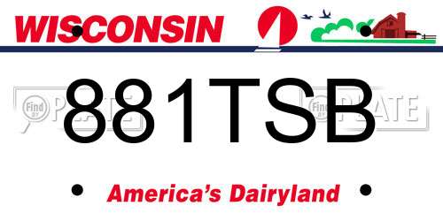 881TSB Wisconsin License Plate