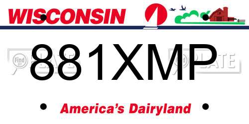 881XMP Wisconsin License Plate