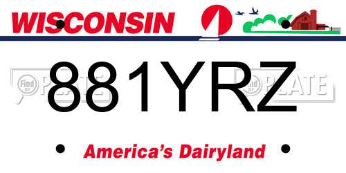 881YRZ Wisconsin License Plate