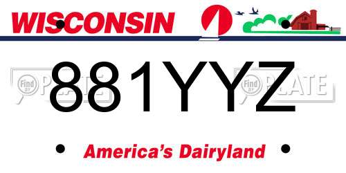 881YYZ Wisconsin License Plate
