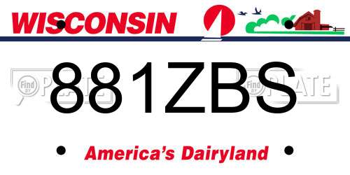 881ZBS Wisconsin License Plate