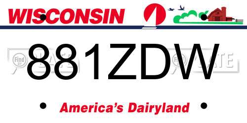 881ZDW Wisconsin License Plate
