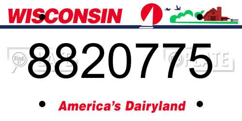 8820775 Wisconsin License Plate