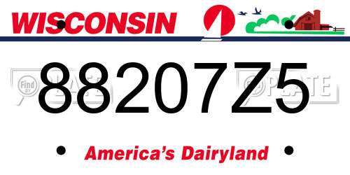 88207Z5 Wisconsin License Plate