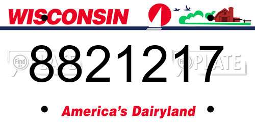8821217 Wisconsin License Plate