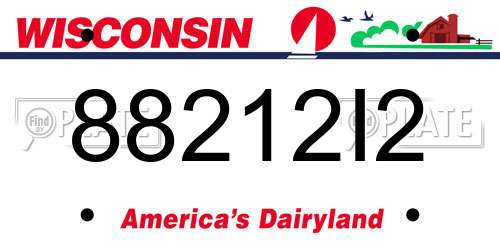 88212I2 Wisconsin License Plate