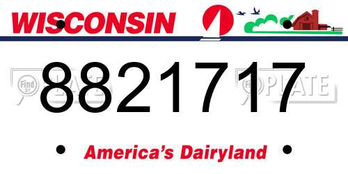 8821717 Wisconsin License Plate