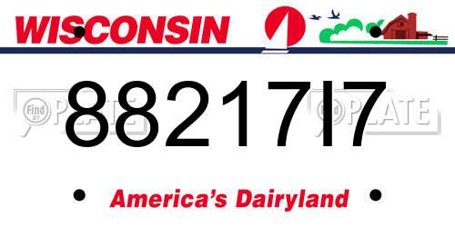 88217I7 Wisconsin License Plate