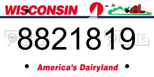8821819 Wisconsin License Plate
