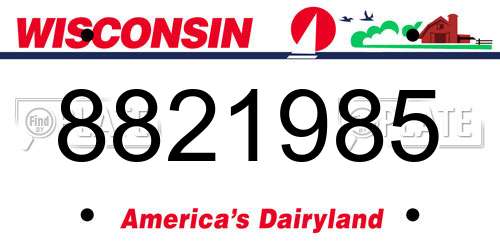 8821985 Wisconsin License Plate