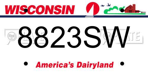 8823SW Wisconsin License Plate