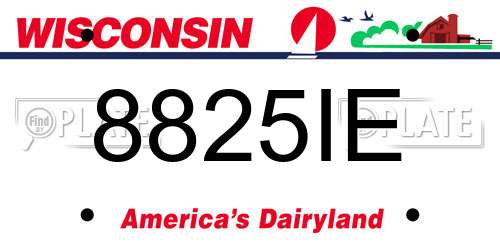8825IE Wisconsin License Plate
