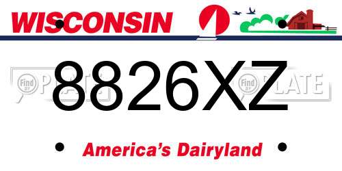8826XZ Wisconsin License Plate