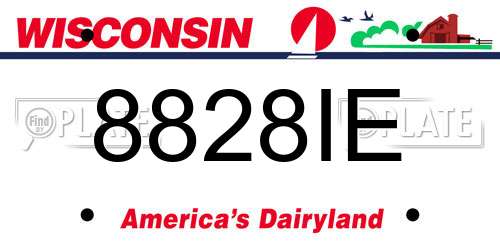 8828IE Wisconsin License Plate