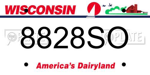 8828SO Wisconsin License Plate