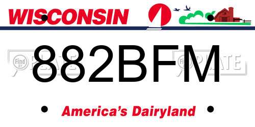 882BFM Wisconsin License Plate