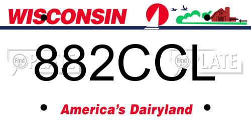 882CCL Wisconsin License Plate