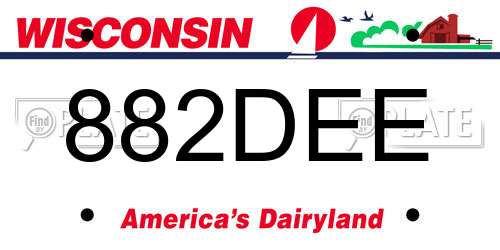 882DEE Wisconsin License Plate