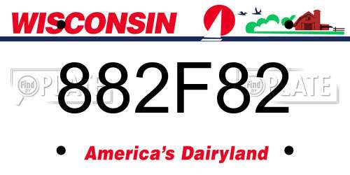882F82 Wisconsin License Plate