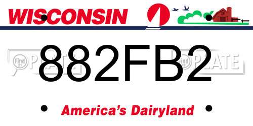 882FB2 Wisconsin License Plate