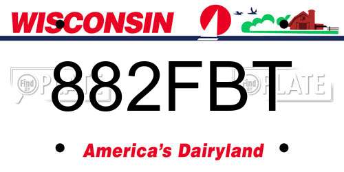 882FBT Wisconsin License Plate
