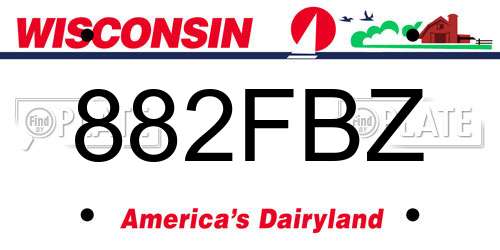 882FBZ Wisconsin License Plate