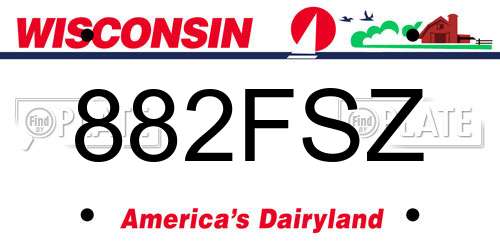 882FSZ Wisconsin License Plate