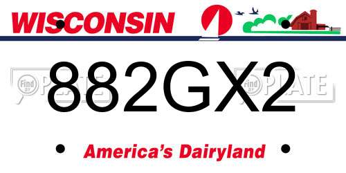 882GX2 Wisconsin License Plate