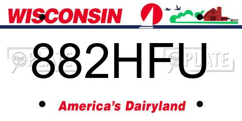 882HFU Wisconsin License Plate