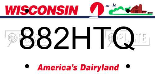 882HTQ Wisconsin License Plate