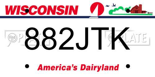882JTK Wisconsin License Plate