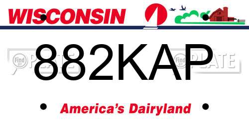 882KAP Wisconsin License Plate