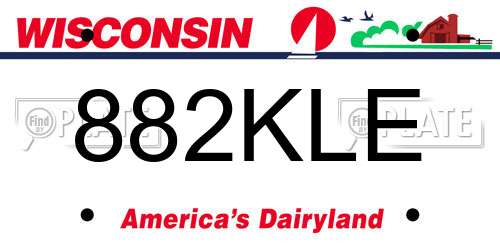 882KLE Wisconsin License Plate