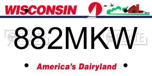 882MKW Wisconsin License Plate