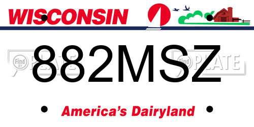 882MSZ Wisconsin License Plate