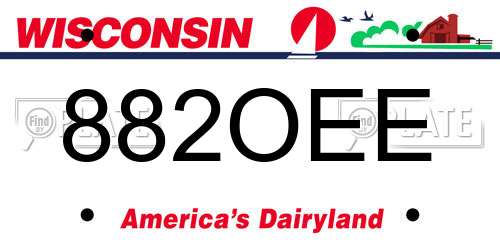 882OEE Wisconsin License Plate
