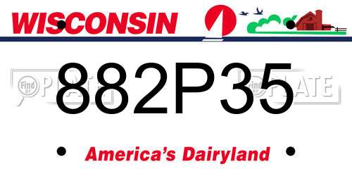882P35 Wisconsin License Plate