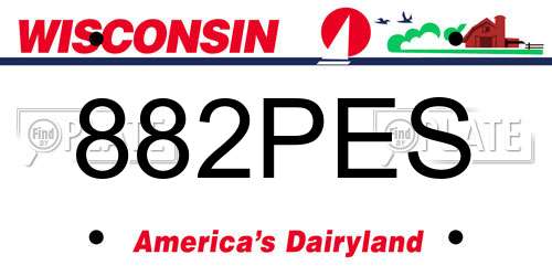 882PES Wisconsin License Plate