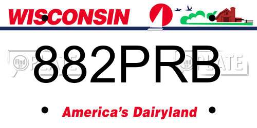 882PRB Wisconsin License Plate