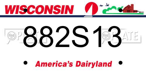 882S13 Wisconsin License Plate