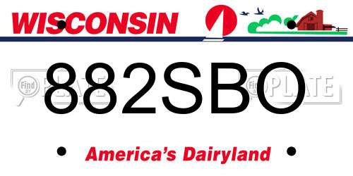 882SBO Wisconsin License Plate