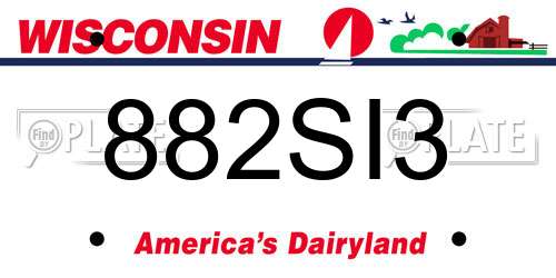 882SI3 Wisconsin License Plate