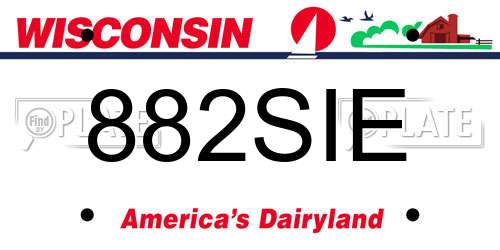 882SIE Wisconsin License Plate
