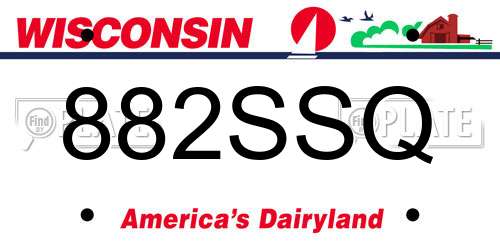 882SSQ Wisconsin License Plate