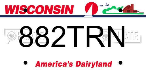 882TRN Wisconsin License Plate