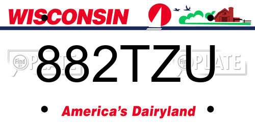 882TZU Wisconsin License Plate