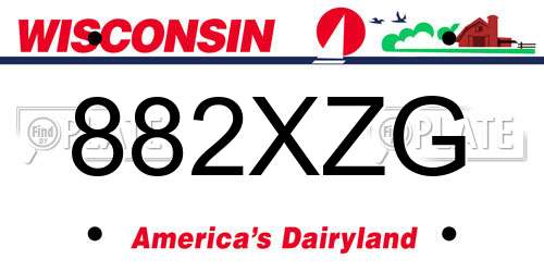 882XZG Wisconsin License Plate