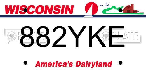 882YKE Wisconsin License Plate