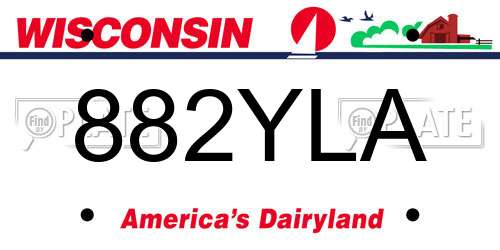 882YLA Wisconsin License Plate